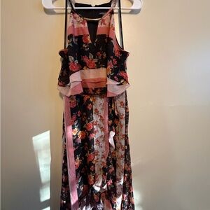 Kensie Floral Kids Dress with Pink and Black